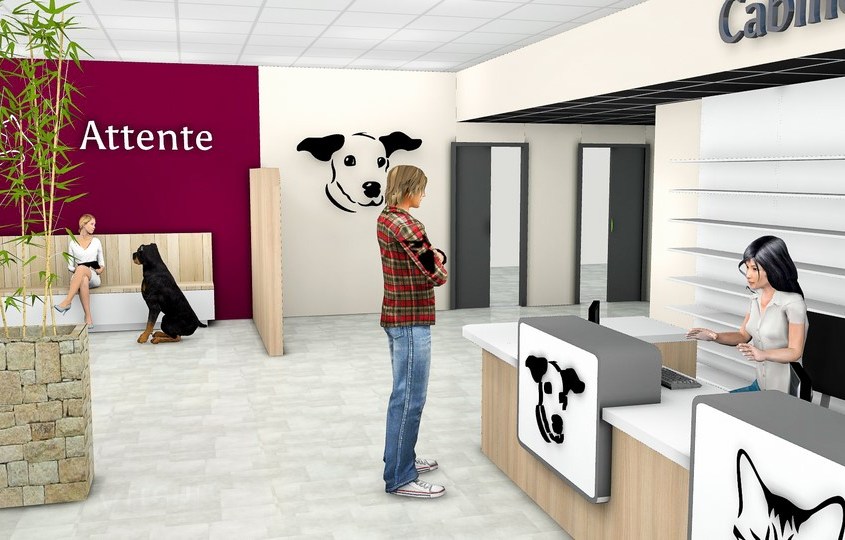 Visuallisation 3D d'un cabinet vétérinaire